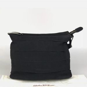 Salvatore Ferragamo Bag Shoulder Bag Au 21 8138 Black Canvas Authentic